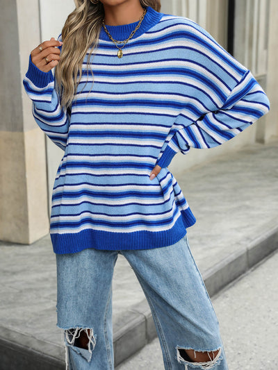 Pippa Striped Knit Sweater - Blue