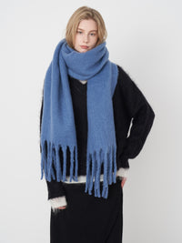 Catalog Tassel Blanket Scarf - Blue