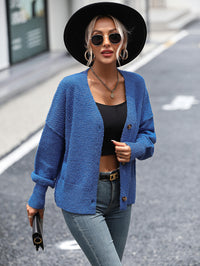 Blissful Comfort Front Button Cardigan - Blue