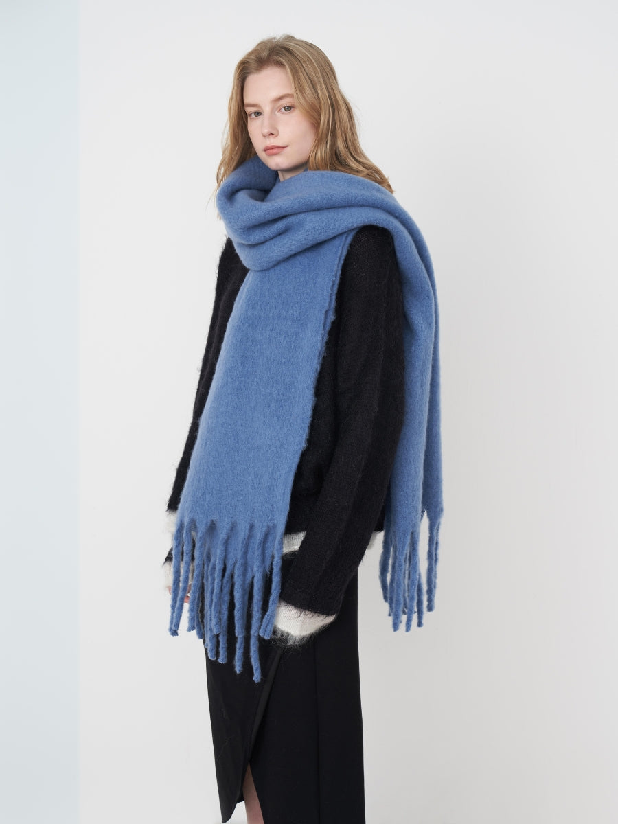 Catalog Tassel Blanket Scarf - Blue