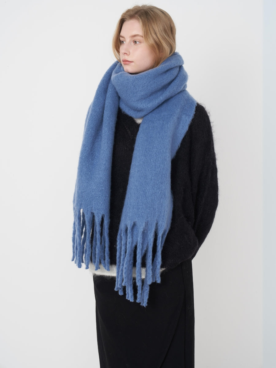 Catalog Tassel Blanket Scarf - Blue