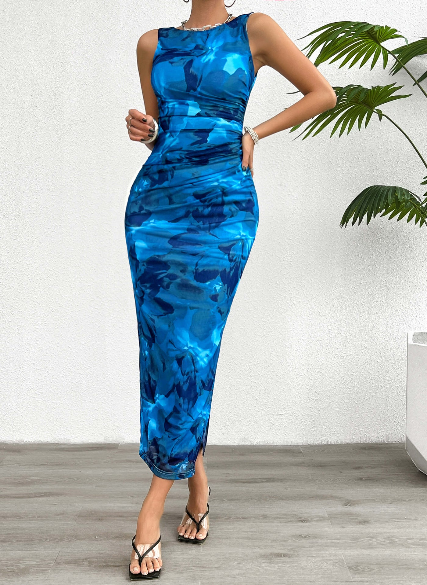 Hayden Floral Tank Maxi Dress - Blue