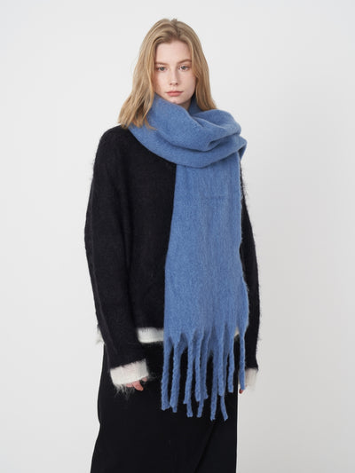 Catalog Tassel Blanket Scarf - Blue