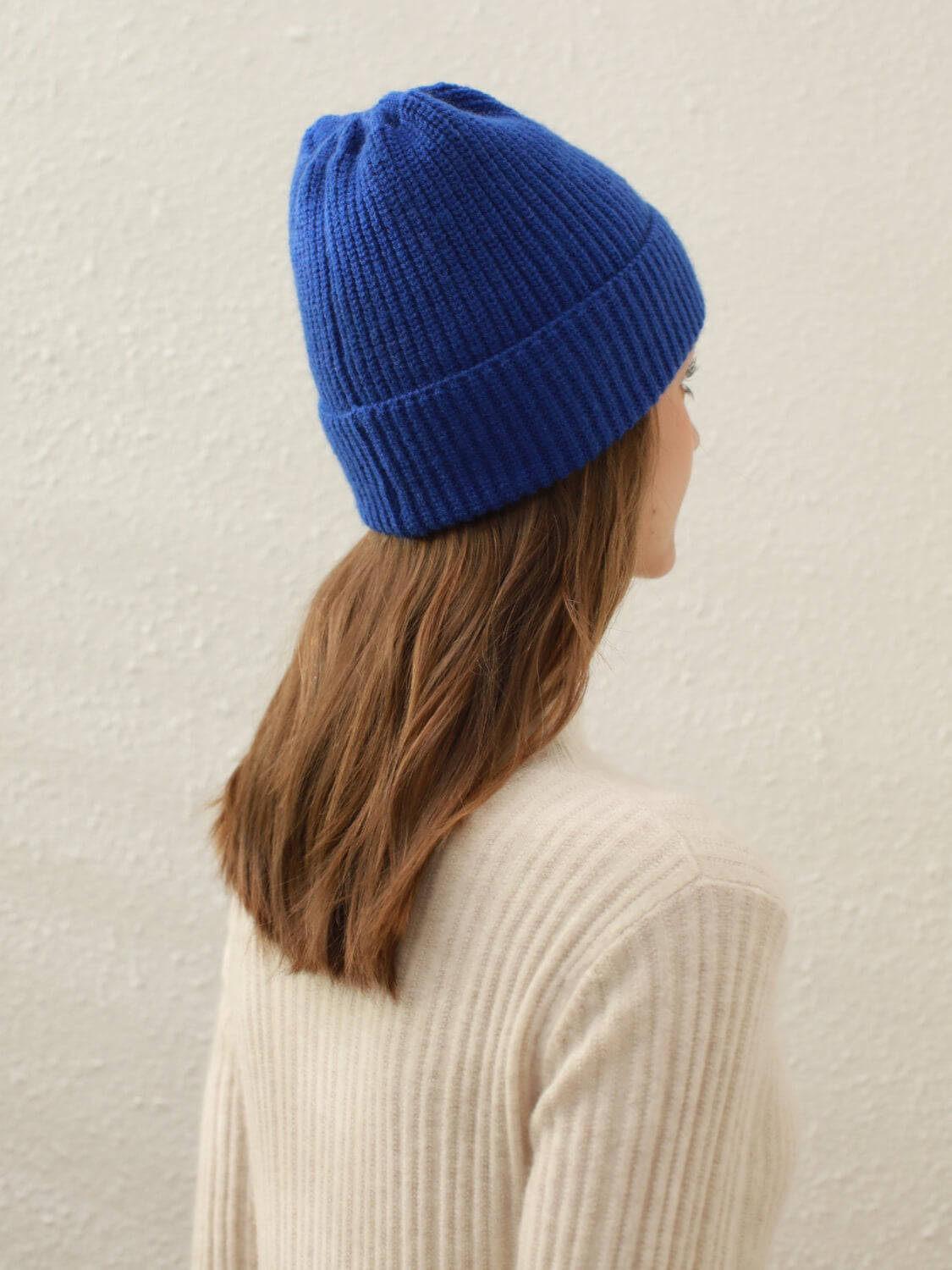 Arctic Velvet Wool Blend Beanie - Blue