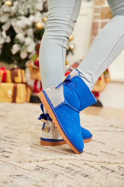 SMAIBULUN Ugg | Rhinestone Bailey Bow Sequin Ugg Boots - Blue