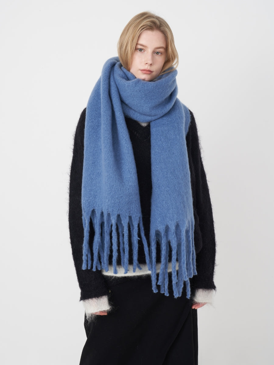 Catalog Tassel Blanket Scarf - Blue