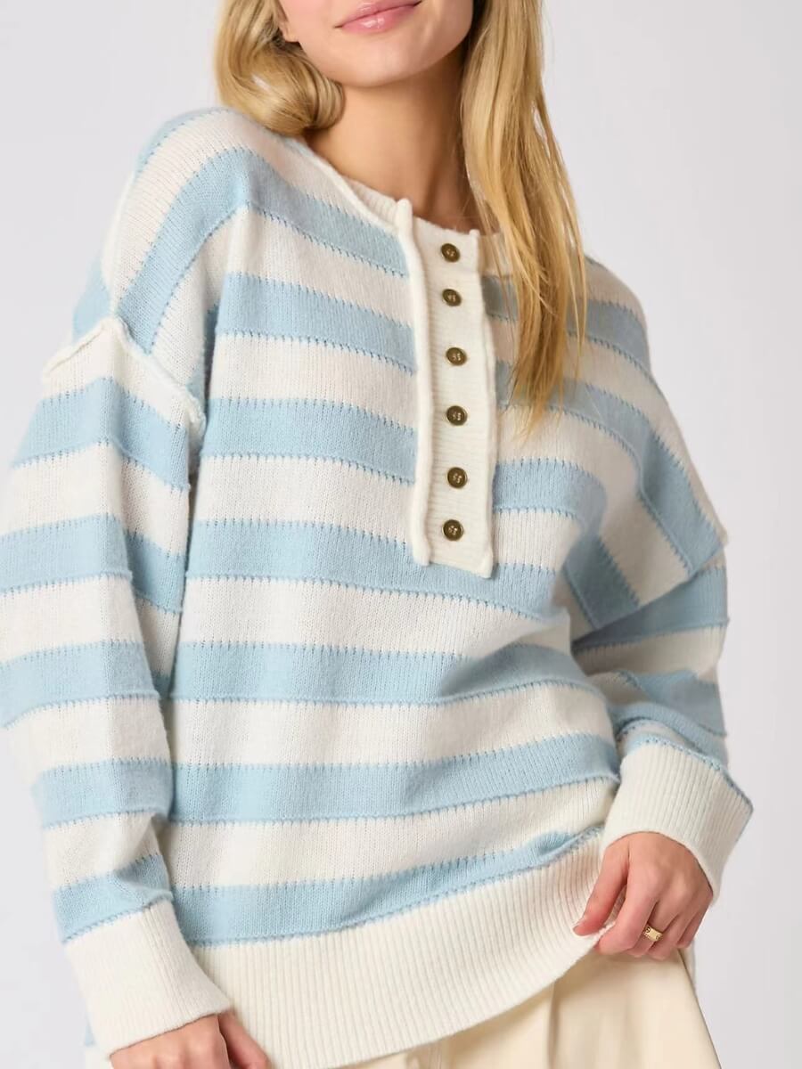 Portland Striped Sweater - Blue