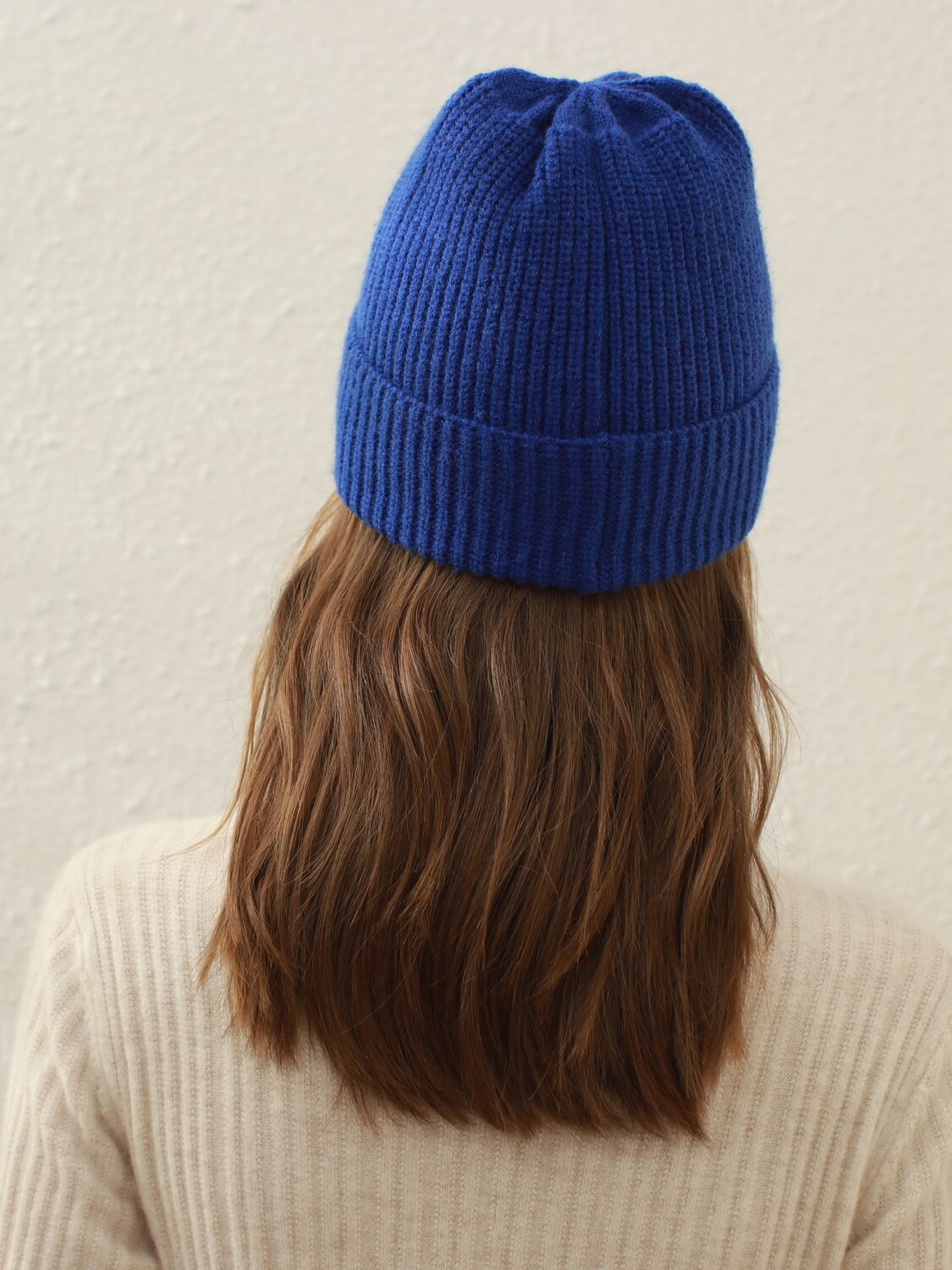 Arctic Velvet Wool Blend Beanie - Blue