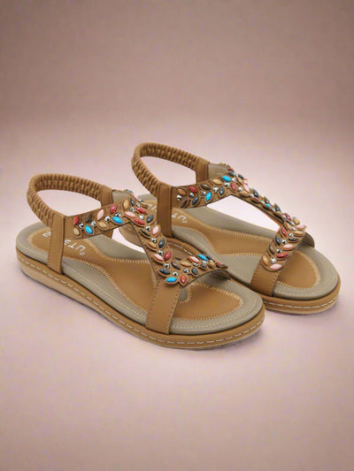 Siketu | Serenade Beaded Comfort Sandal - brown