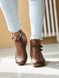 Rumour Has It | Boho Breeze Leather Ankle Boot - brown