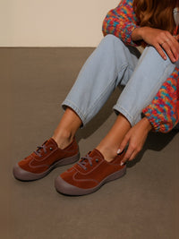 Rumour Has It | Nella Contrast Leather Casual Sneaker - brown