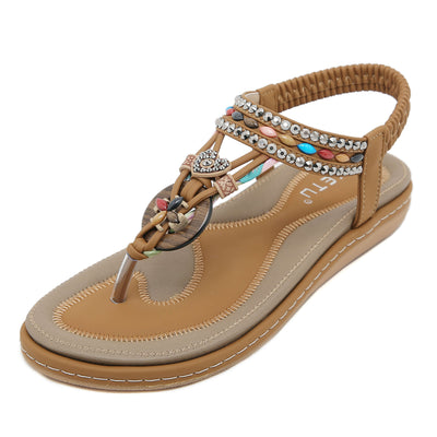 Siketu | Wander Beaded Thong Sandal - brown