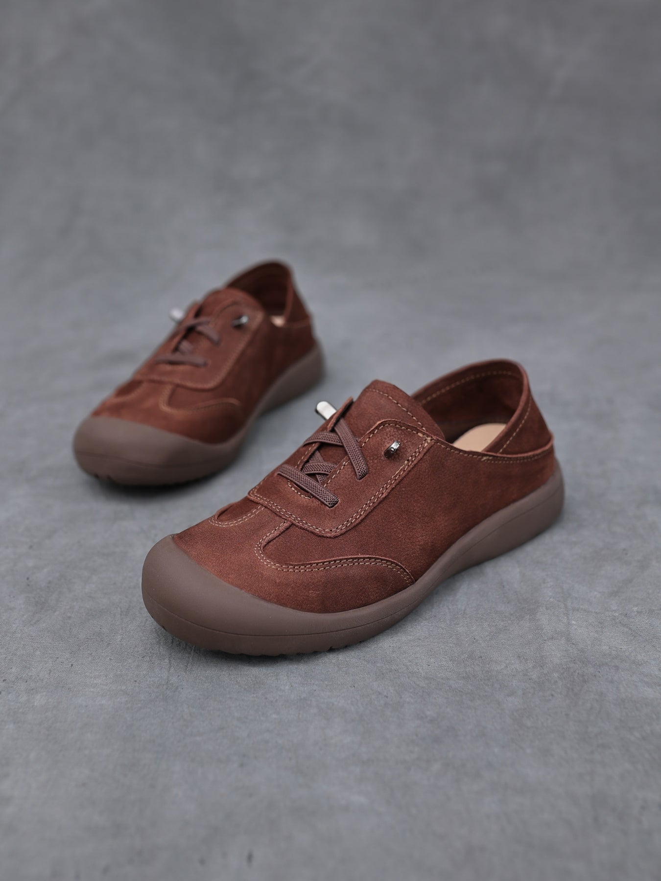 Rumour Has It | Nella Contrast Leather Casual Sneaker - brown