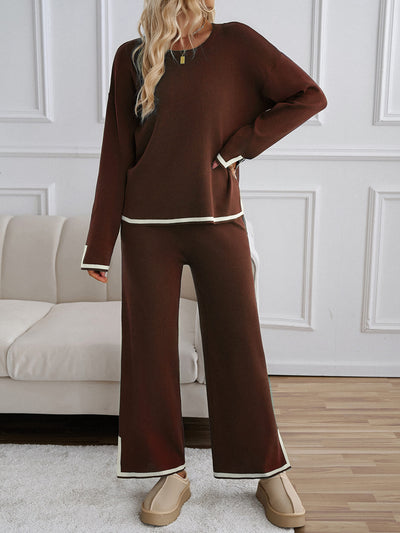 Sunday Snooze Relaxed Matching Sets - brown