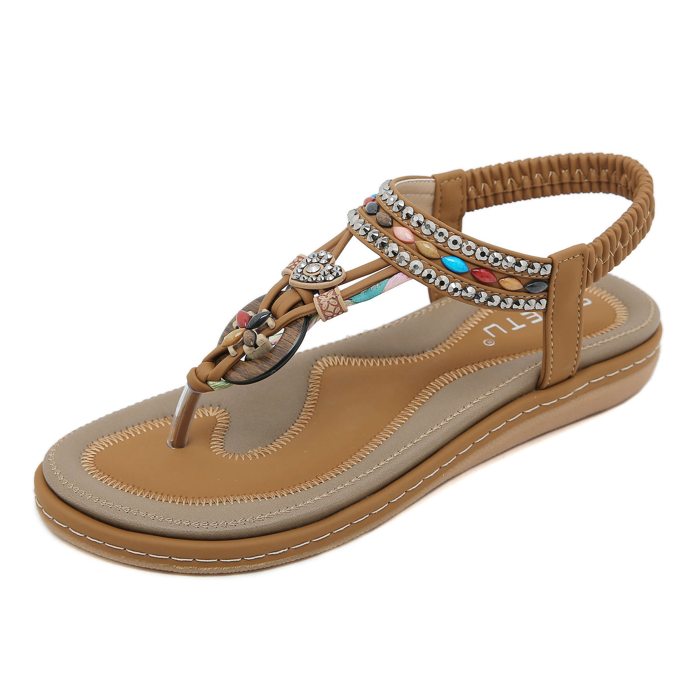 Siketu | Wander Beaded Thong Sandal - brown