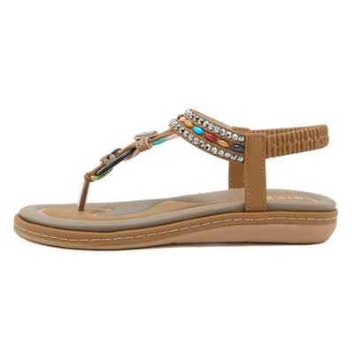 Siketu | Wander Beaded Thong Sandal - brown