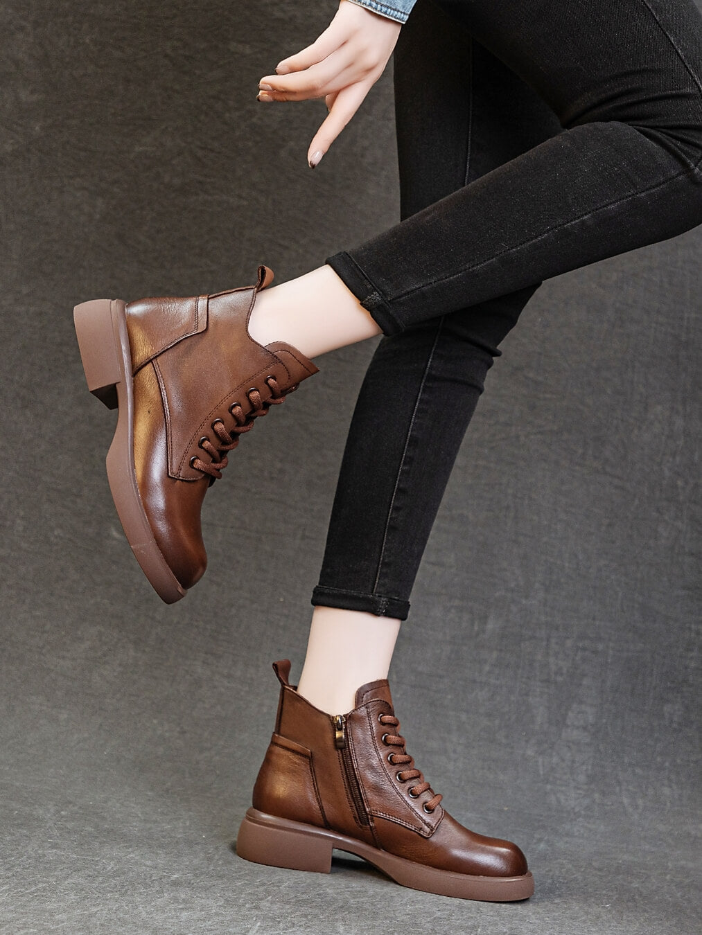 Rumour Has It | Brycen II Leather Combat Boot - brown