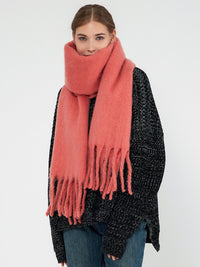 Catalog Tassel Blanket Scarf - Coral