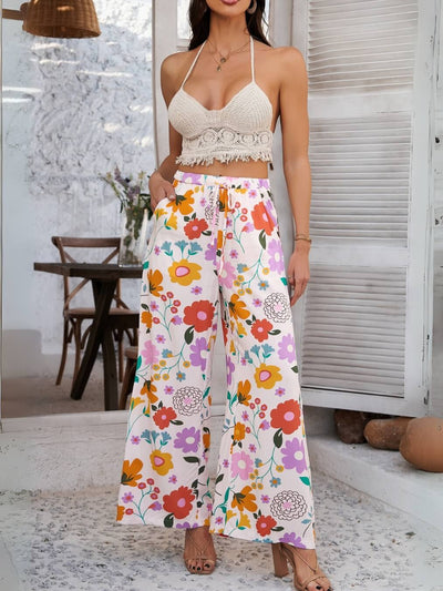 Yacht Party Wide Leg Pants - cream