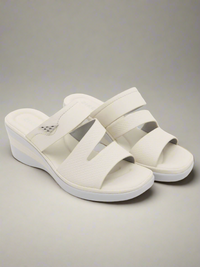 Siketu | Rica Cushioned Wedge Slides - Cream