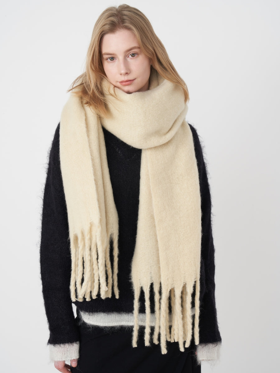 Catalog Tassel Blanket Scarf - Cream