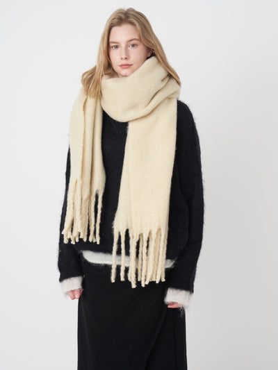 Catalog Tassel Blanket Scarf - Cream