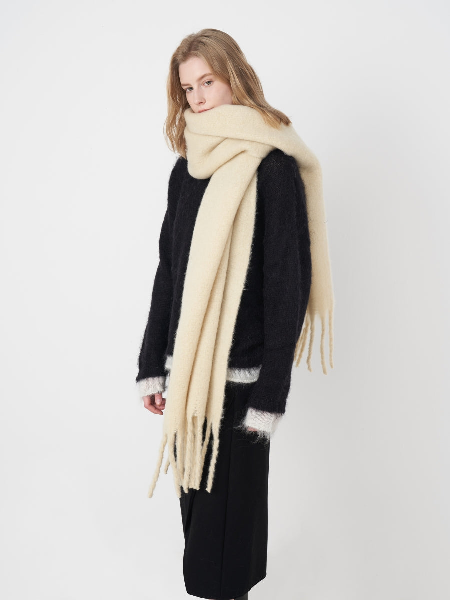 Catalog Tassel Blanket Scarf - Cream