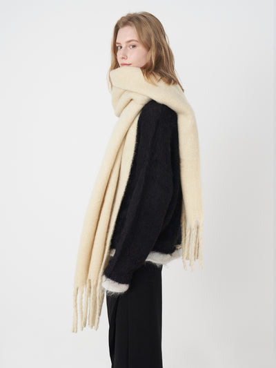 Catalog Tassel Blanket Scarf - Cream