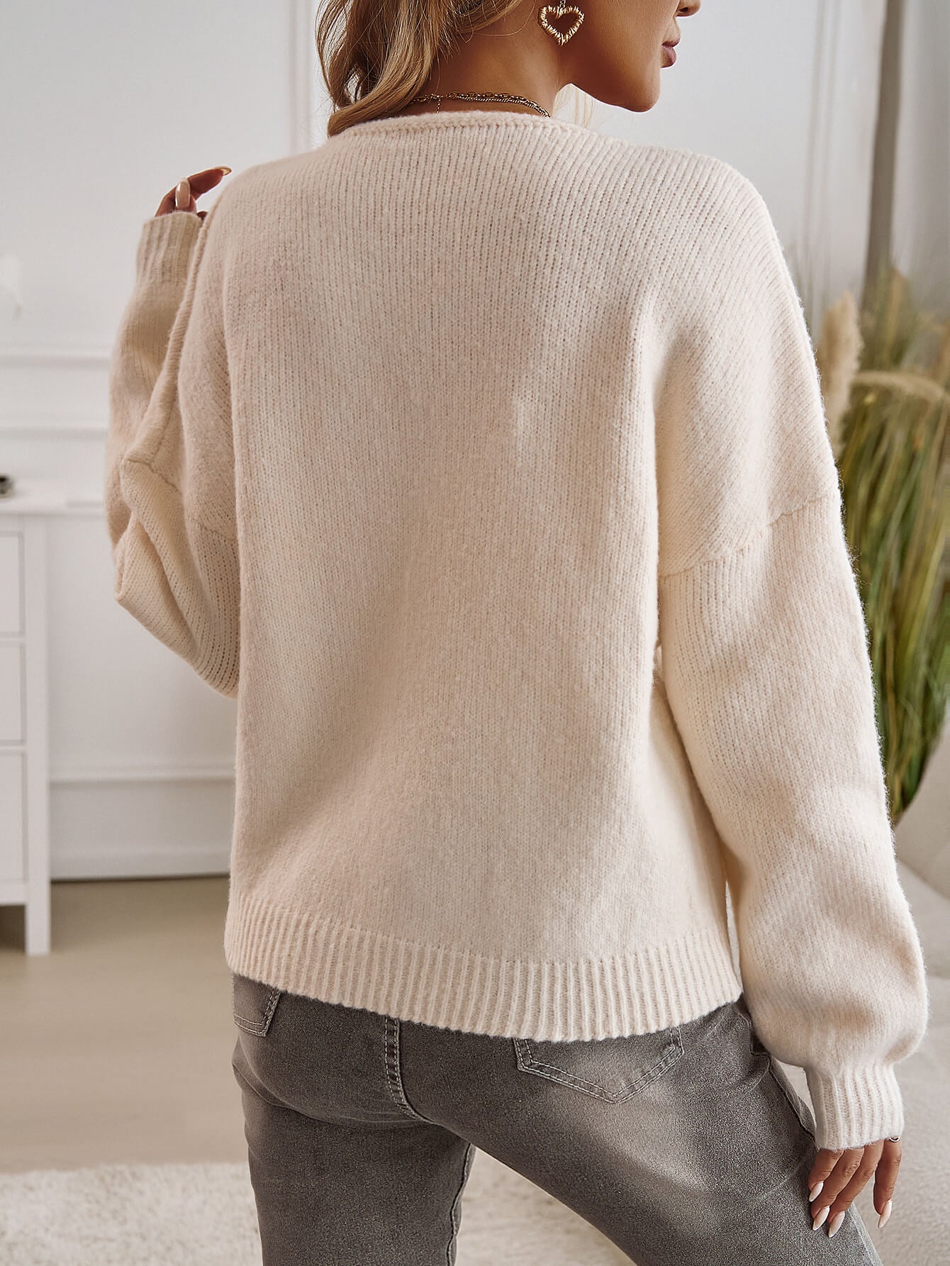 Shes The Cute Bow Detail Sweater Cardigan - Cream