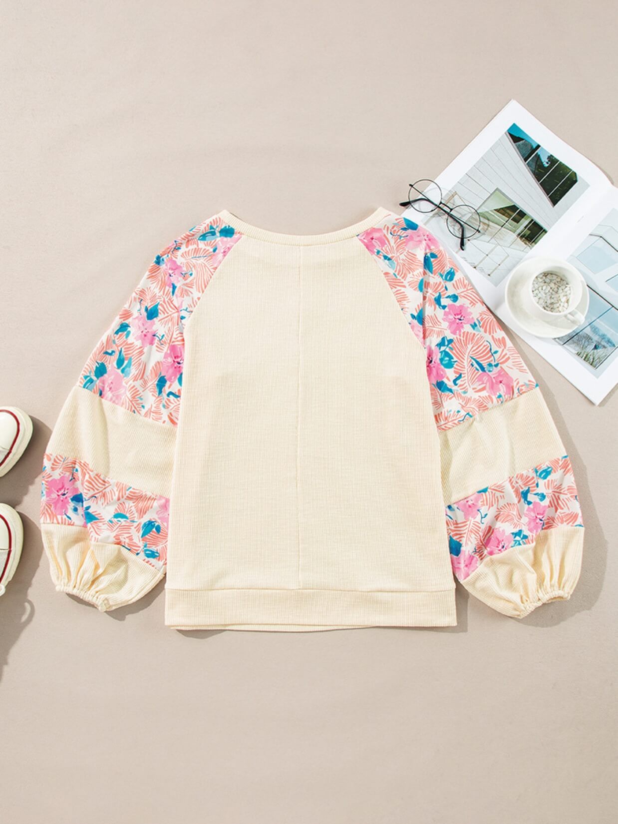 Blooming Spring Belle Floral Sleeve Sweater