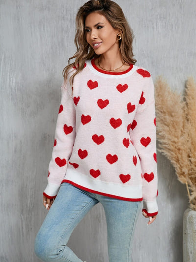 Fall In Your Heart Knit Sweater - Cream