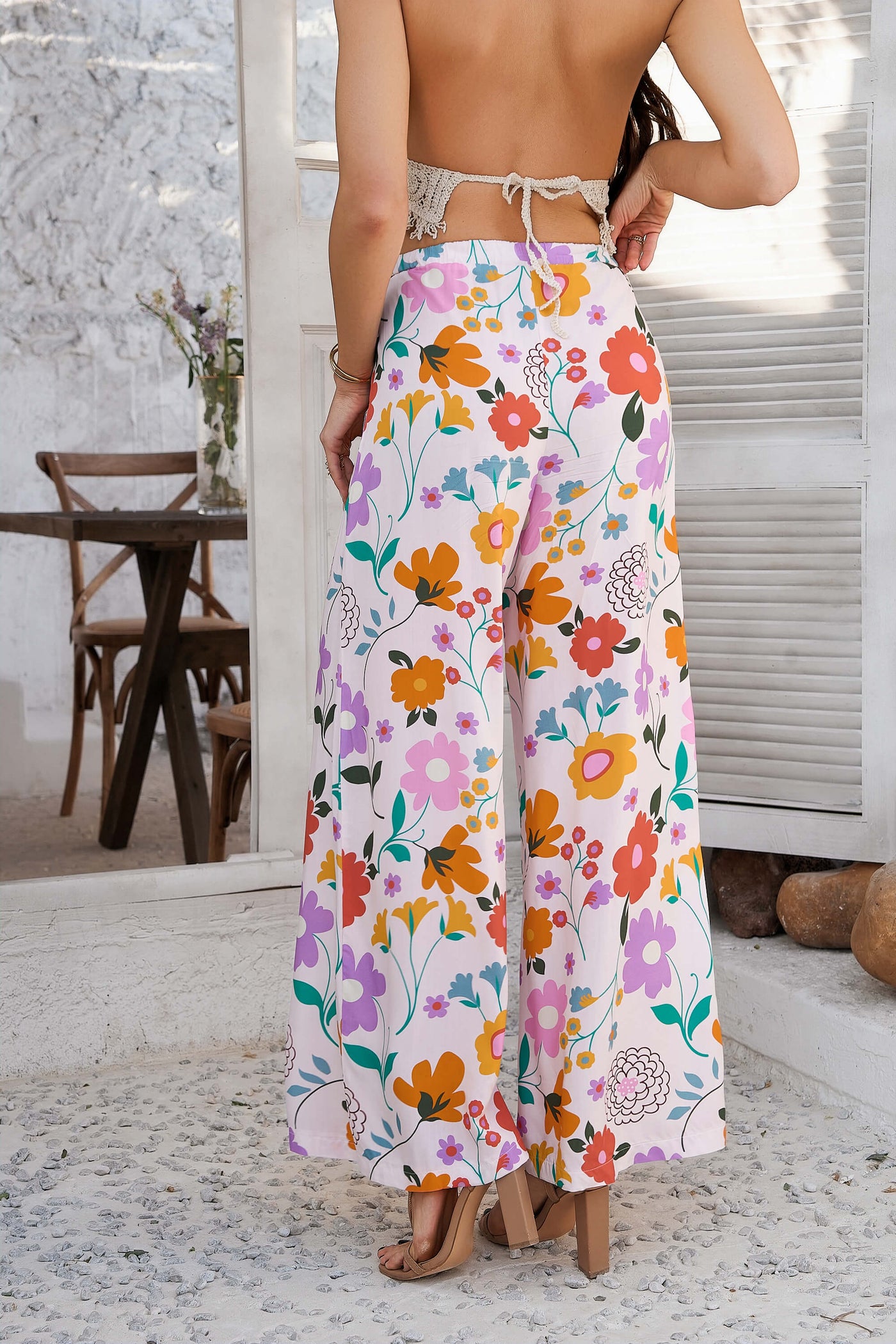 Yacht Party Wide Leg Pants - cream