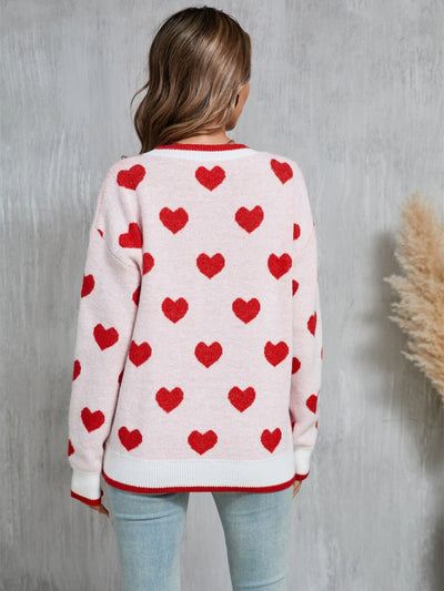 Fall In Your Heart Knit Sweater - Cream