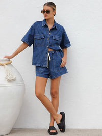 Easy Mode Denim Matching Sets - denim