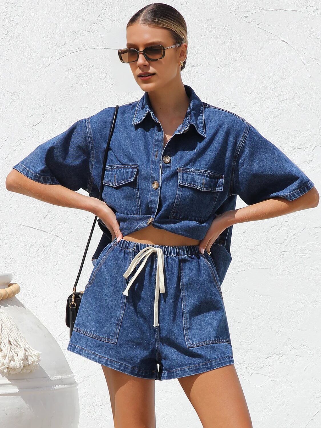 Easy Mode Denim Matching Sets - denim