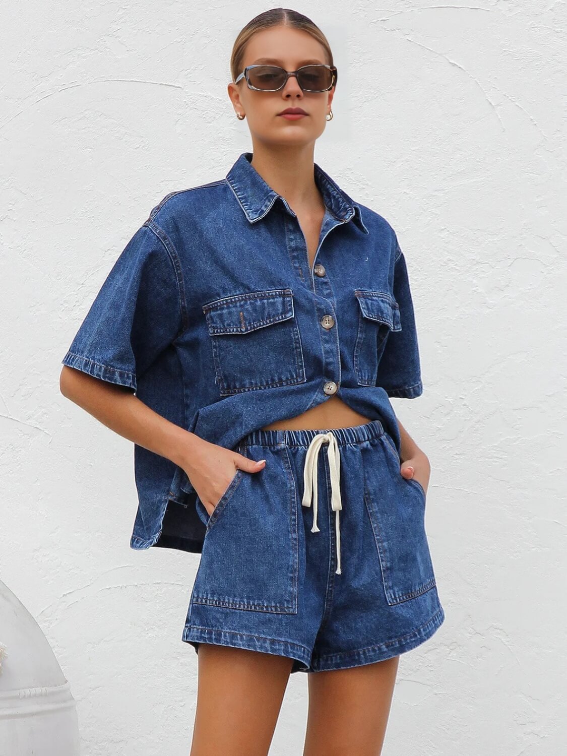 Easy Mode Denim Matching Sets - denim