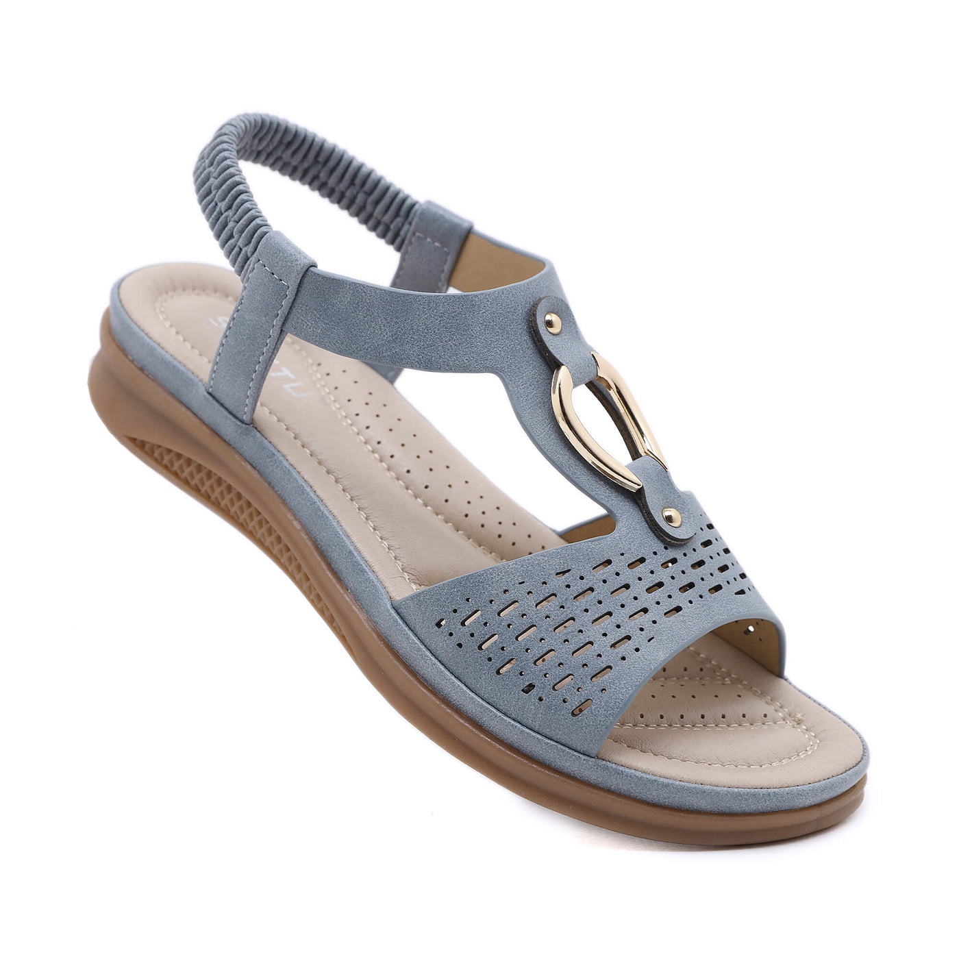 Siketu | Lacey Cushioned Slingbacks - Dusty Blue