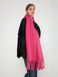 Catalog Tassel Blanket Scarf - Fuchsia