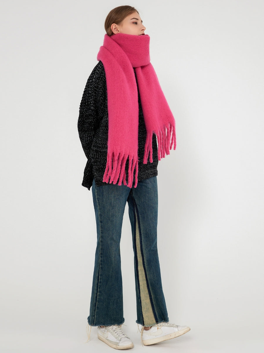 Catalog Tassel Blanket Scarf - Fuchsia