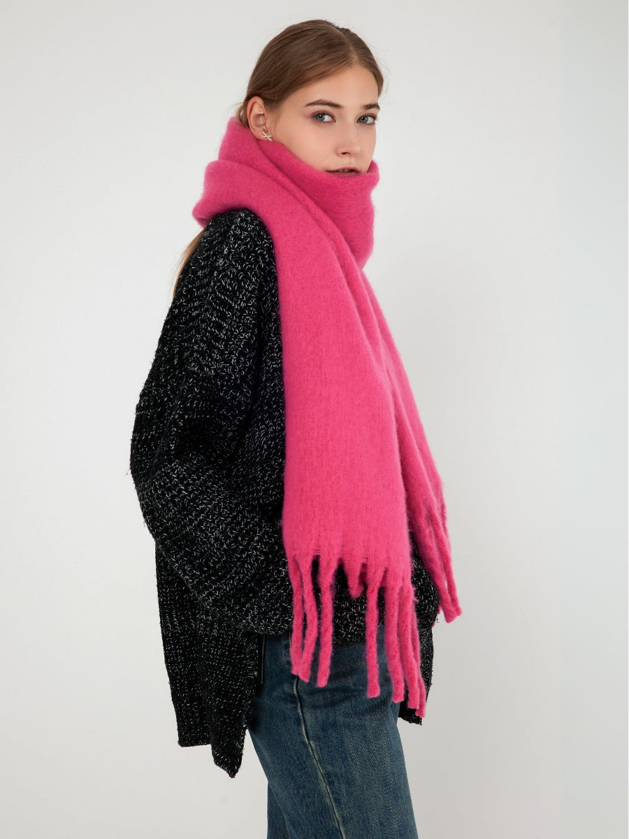 Catalog Tassel Blanket Scarf - Fuchsia