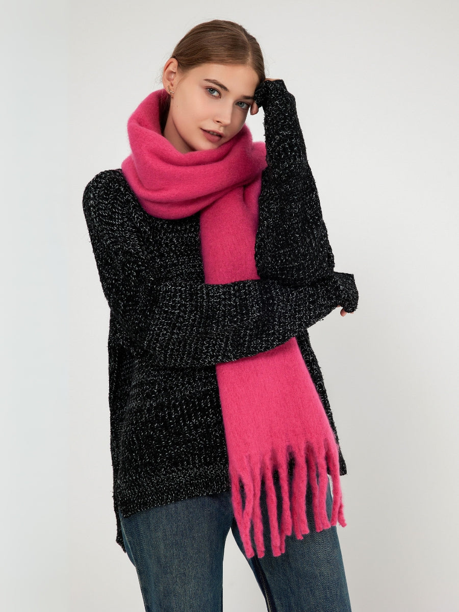 Catalog Tassel Blanket Scarf - Fuchsia