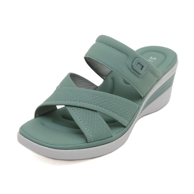 Siketu | Tetra Cushioned Wedge Sandal - Green