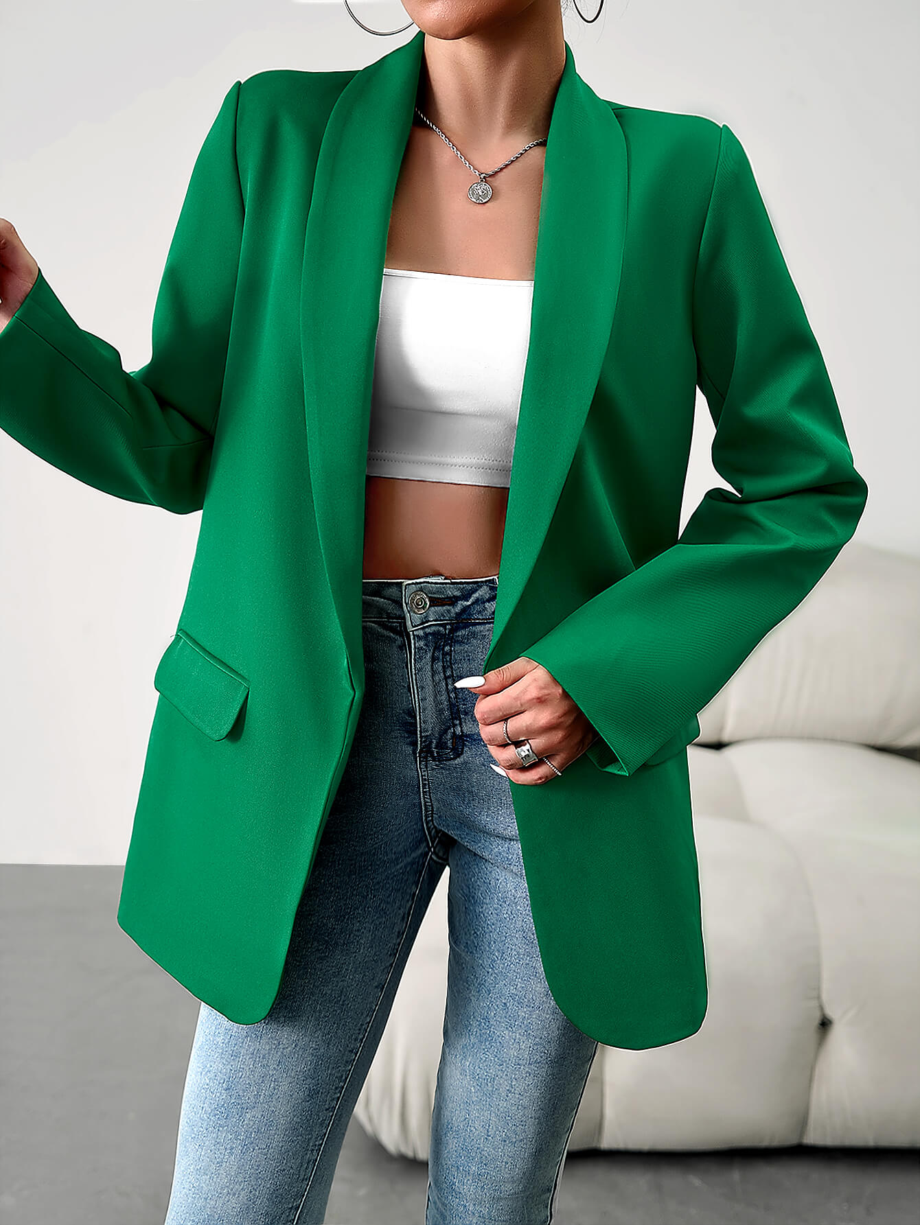 Standards Pocketed Blazer - Green