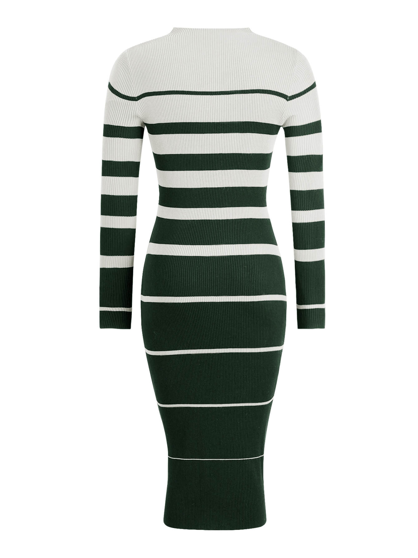 On the Boardwalk Striped Midi Sweater Dress - Green