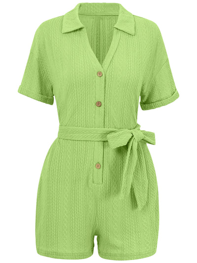 Grinnell Button Front Romper - Green