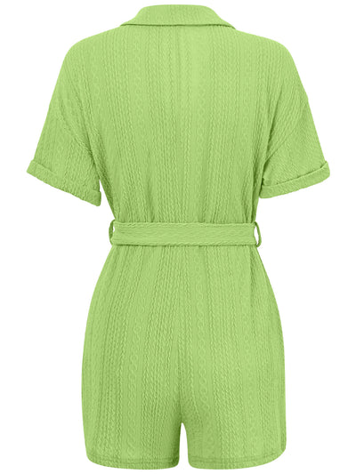 Grinnell Button Front Romper - Green