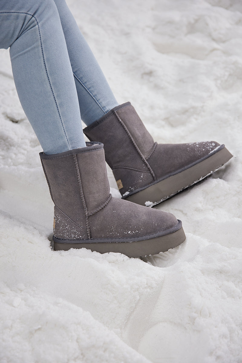 Smaibulun Ugg | Cloud Nine Platform Mini Boots - Grey