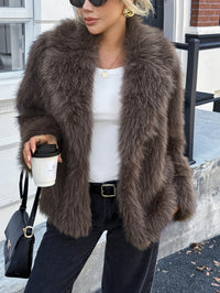 Helios Lined Faux Fur Coat - grey