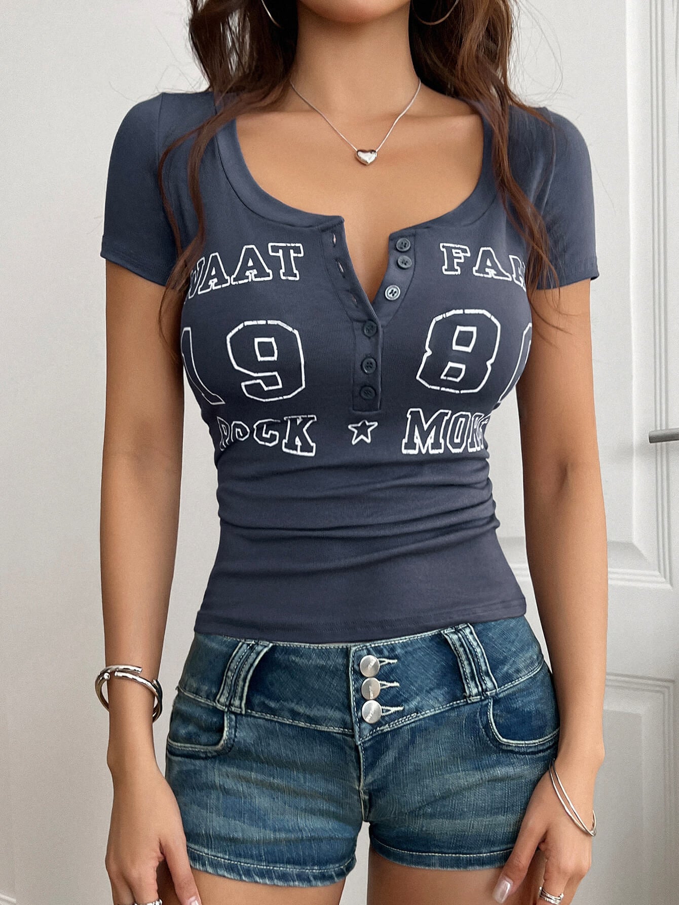 Rock Star More Graphic Top - grey