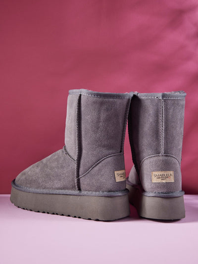 Smaibulun Ugg | Cloud Nine Platform Mini Boots - Grey